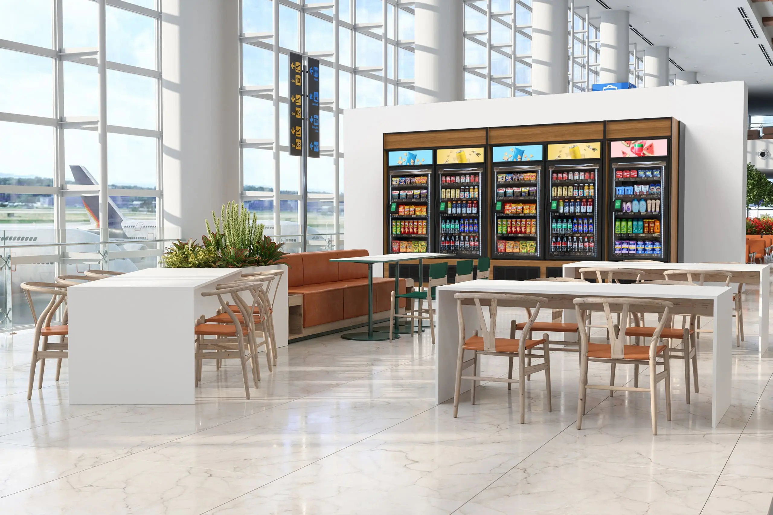 NanoMart.AI vending machine at airport terminal